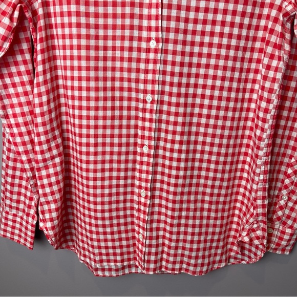 J Crew Red White Gingham Button Up Shirt 2 - Picture 4 of 10